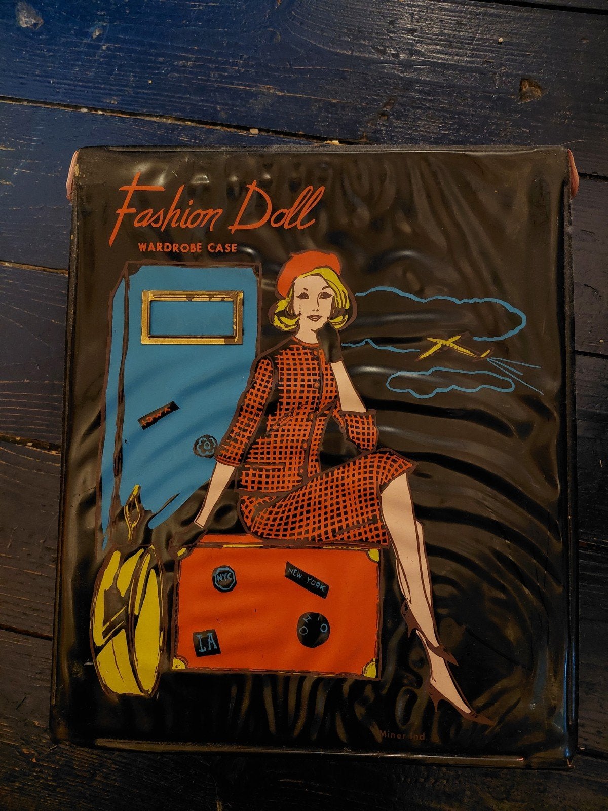 Vintage Barbie Koffer (jaren '60) met poppen en kleding, Ophalen of Verzenden, Gebruikt