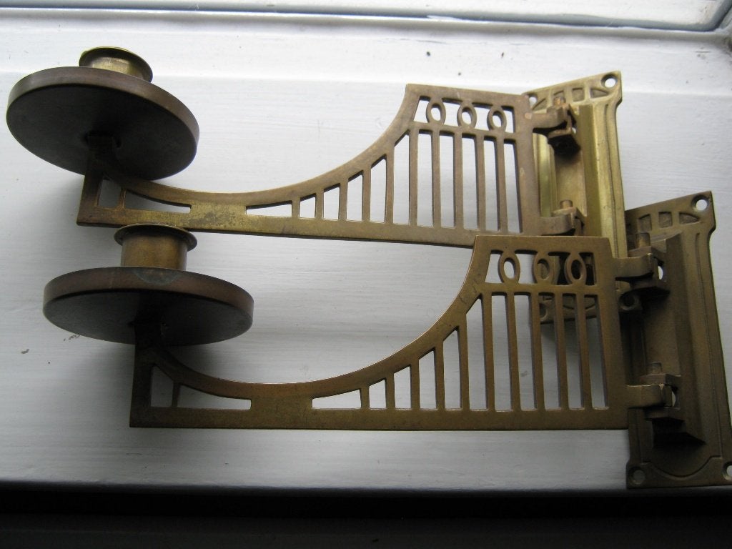 2 Antieke Wandkandelaars massief koper  uit ong. 1880, Verzenden, Koper of Brons
