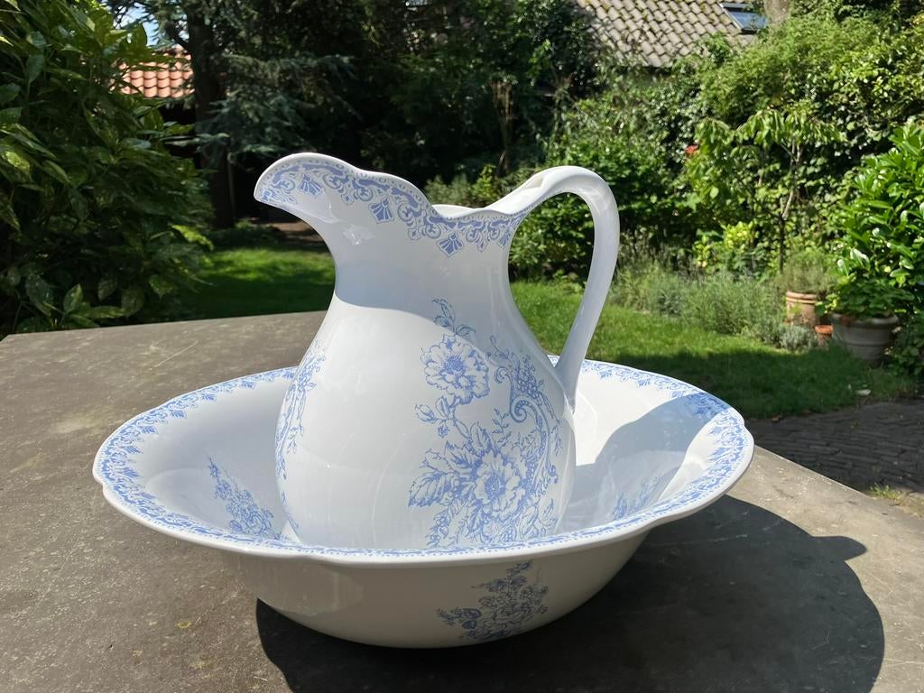 Antieke waskomset James Kent – blauw-wit aardewerk, Ophalen of Verzenden
