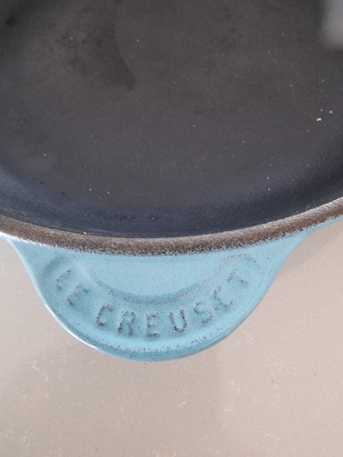 Le Creuset Koekenpan - Gietijzer - Blauw, Ophalen, Koekenpan, Gebruikt, Gietijzer