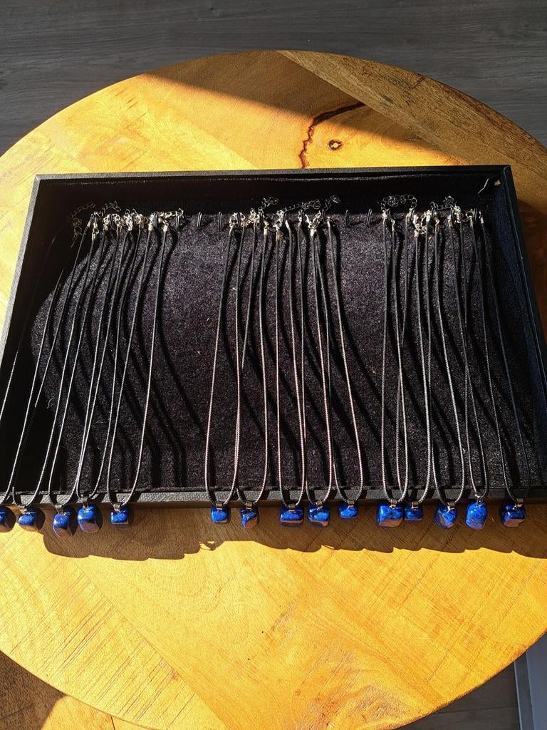 Partij kettingen,   15 stuks lapis., Sieraden, Tassen en Uiterlijk, Kettingen, Nieuw, Overige materialen, Overige kleuren, Verstelbaar