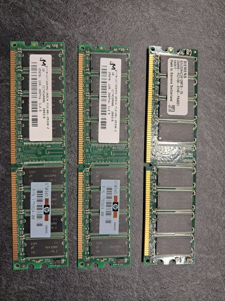 256mb ddr1, Computers en Software, Ophalen of Verzenden, DDR, Desktop, Gebruikt