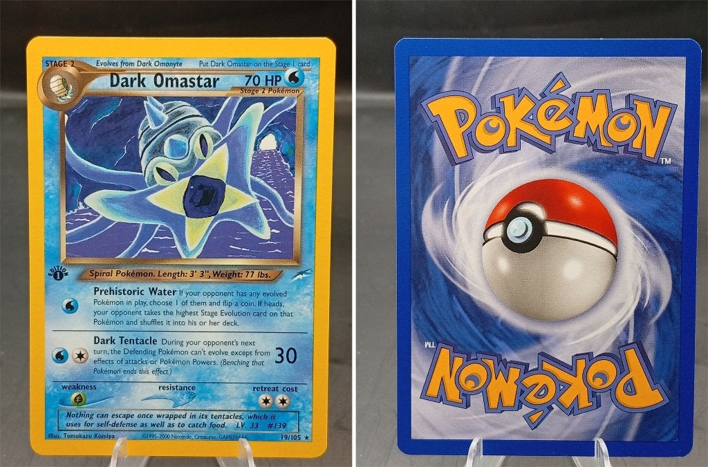 Dark Omastar Neo Destiny 1st edition (NDE 19) - Near Mint, Ophalen of Verzenden, Zo goed als nieuw, Losse kaart