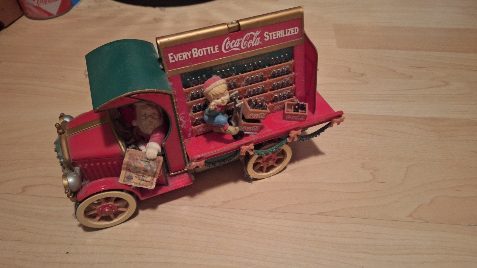 Coca-Cola Muziekdoos Vrachtwagen met Kerstman, Verzamelen, Ophalen, Gebruikt