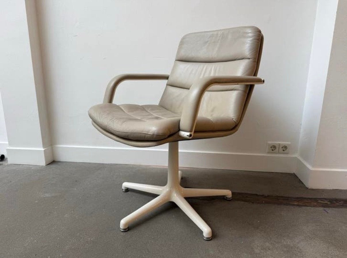 Vintage Artifort bureaustoel – Geoffrey Harcourt design, Ophalen, Gebruikt, Beige, Bureaustoel