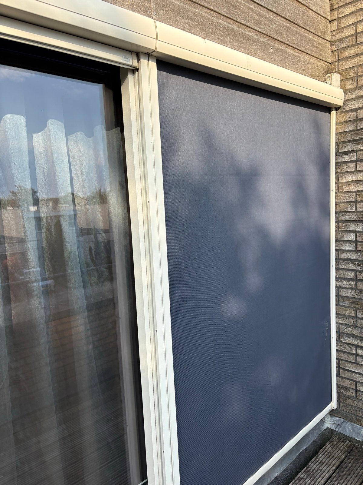 2 Fixscreen zonneschermen met Somfy afstandsbediening, Ophalen, Gebruikt, Elektrisch, Minder dan 250 cm