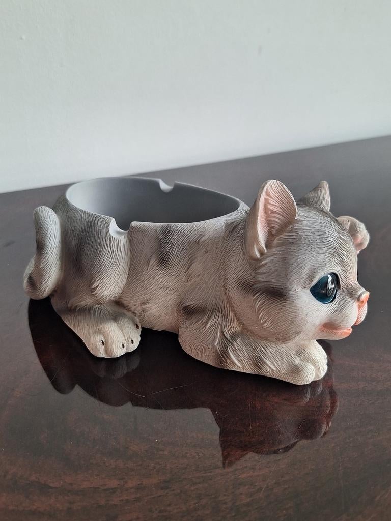 Decoratieve asbak in de vorm van een schattige kat, Overige stijlen, Nieuw, Ophalen of Verzenden, Grijs
