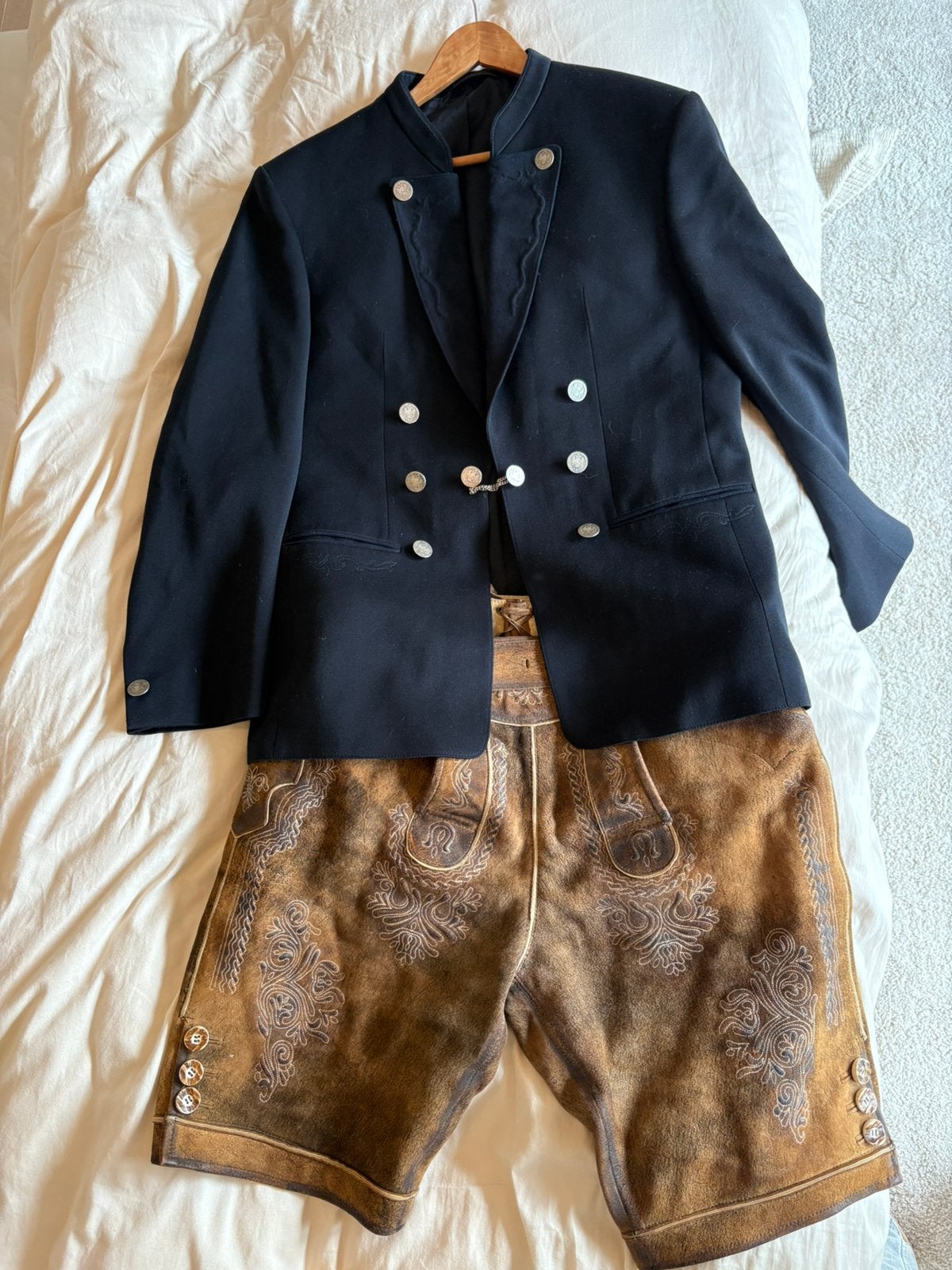 Lederhose H. Moser - m52 & Wollen Janker Rofan Tracht - m48, Ophalen of Verzenden, Zo goed als nieuw, Maat 52/54 (L), Overige thema's