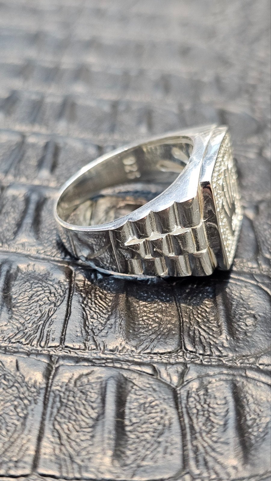 Prachtige zilver Kroon ring, Heer, Nieuw, Ophalen of Verzenden, Zilver