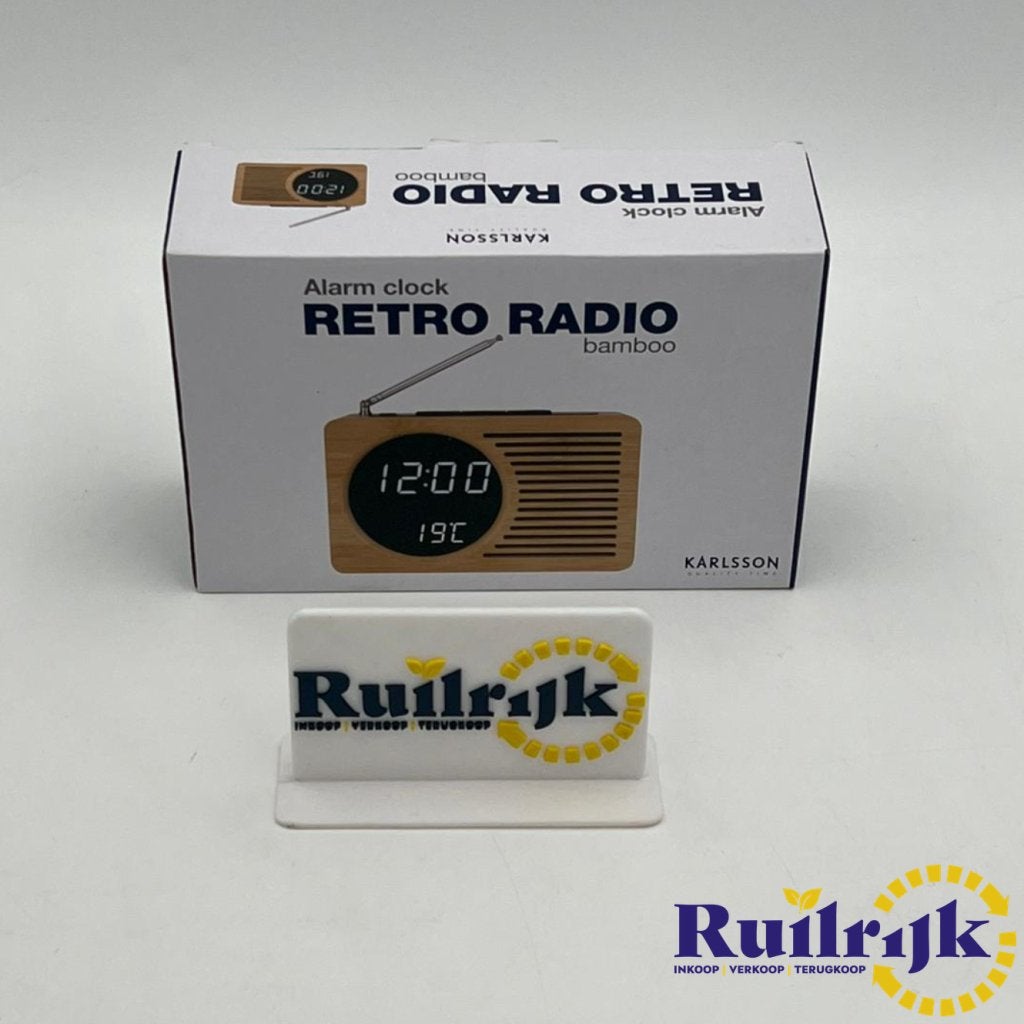 Karlsson Retro Radio bamboo alarm clock - Nieuw in de doos, Flex Ltd., Nieuw, https://flex.com/contact-us, Nobelstraat 10, 5807 GA Oostrum LB, Limburg, Nederland