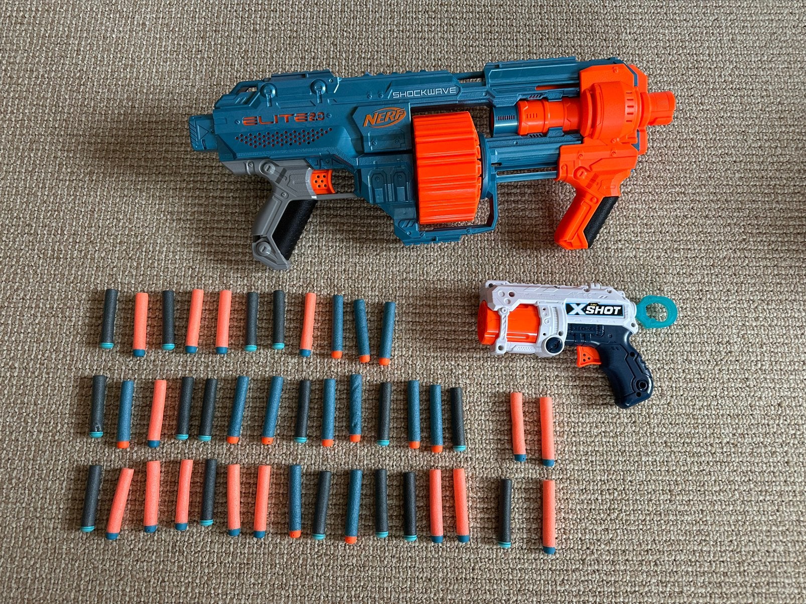 Nerf Shockwave elite 2.0 en Zuru X-shot, goede staat, Ophalen of Verzenden, Zo goed als nieuw