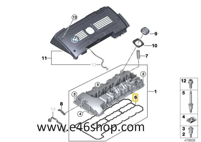 KLEPPENDEKSEL PAKKING BMW N53 MOTOR OE 11127544368, Auto-onderdelen, -, -, Nieuw, Ophalen of Verzenden