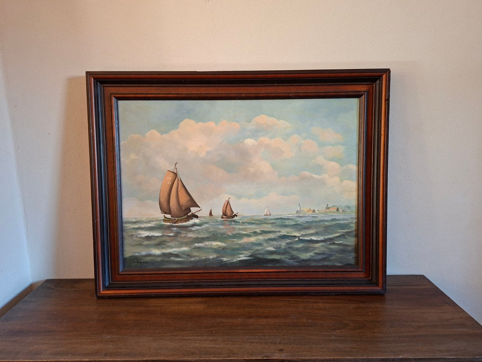 Schilderij olieverf G. Halberstadt Urk, Antiek en Kunst, Ophalen