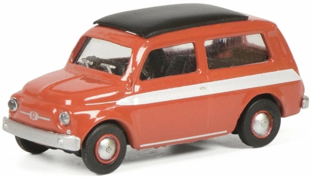 Fiat 500 GIARDINIERA rood met witte bies, Ophalen of Verzenden, Nieuw, Auto, Schuco
