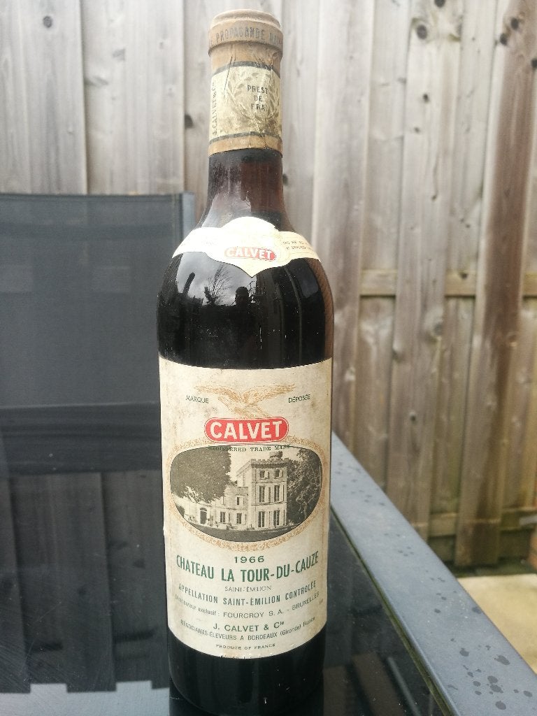 CALVET Chateau La Tour-Du-Cauze Saint Emilion 1966, Verzamelen, Frankrijk, Nieuw, Ophalen of Verzenden, Rode wijn