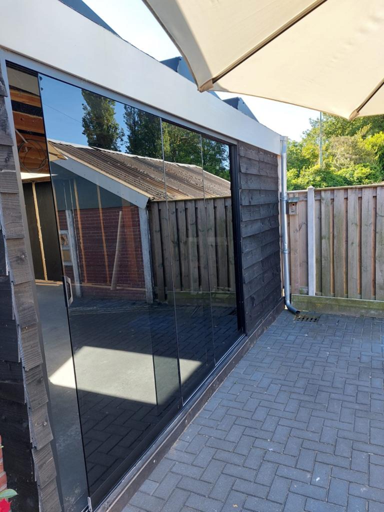 3x glazen deuren veranda zonwerend, Ophalen, Gebruikt, Veranda