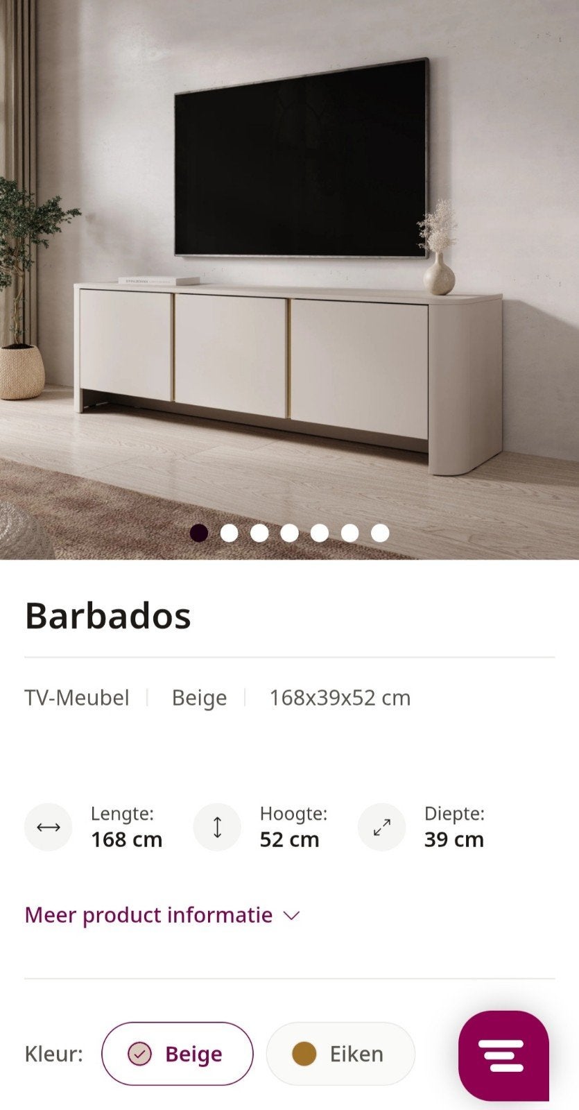 TV MEUBEL MEUBELLA, Ophalen, Zo goed als nieuw, 25 tot 50 cm, 150 tot 200 cm