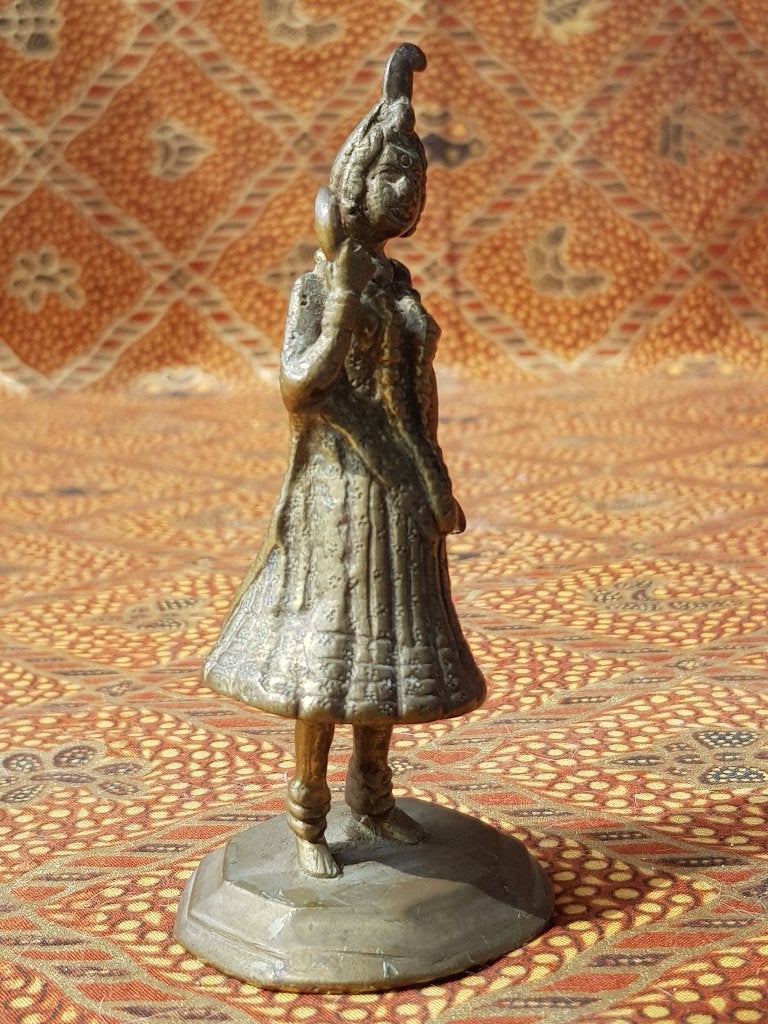 Mooi antiek brons beeldje uit Tibet van een vrouw 10,5 cm., Antiek en Kunst, Kunst | Niet-Westerse kunst, Tibet, Handgemaakt, Ophalen of Verzenden