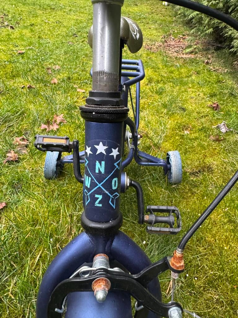 Kinderfiets met zijwieltjes - Blauw, Fietsen en Brommers, Fietsen | Kinderfietsjes, Ophalen, Gebruikt, Minder dan 16 inch, Zijwieltjes