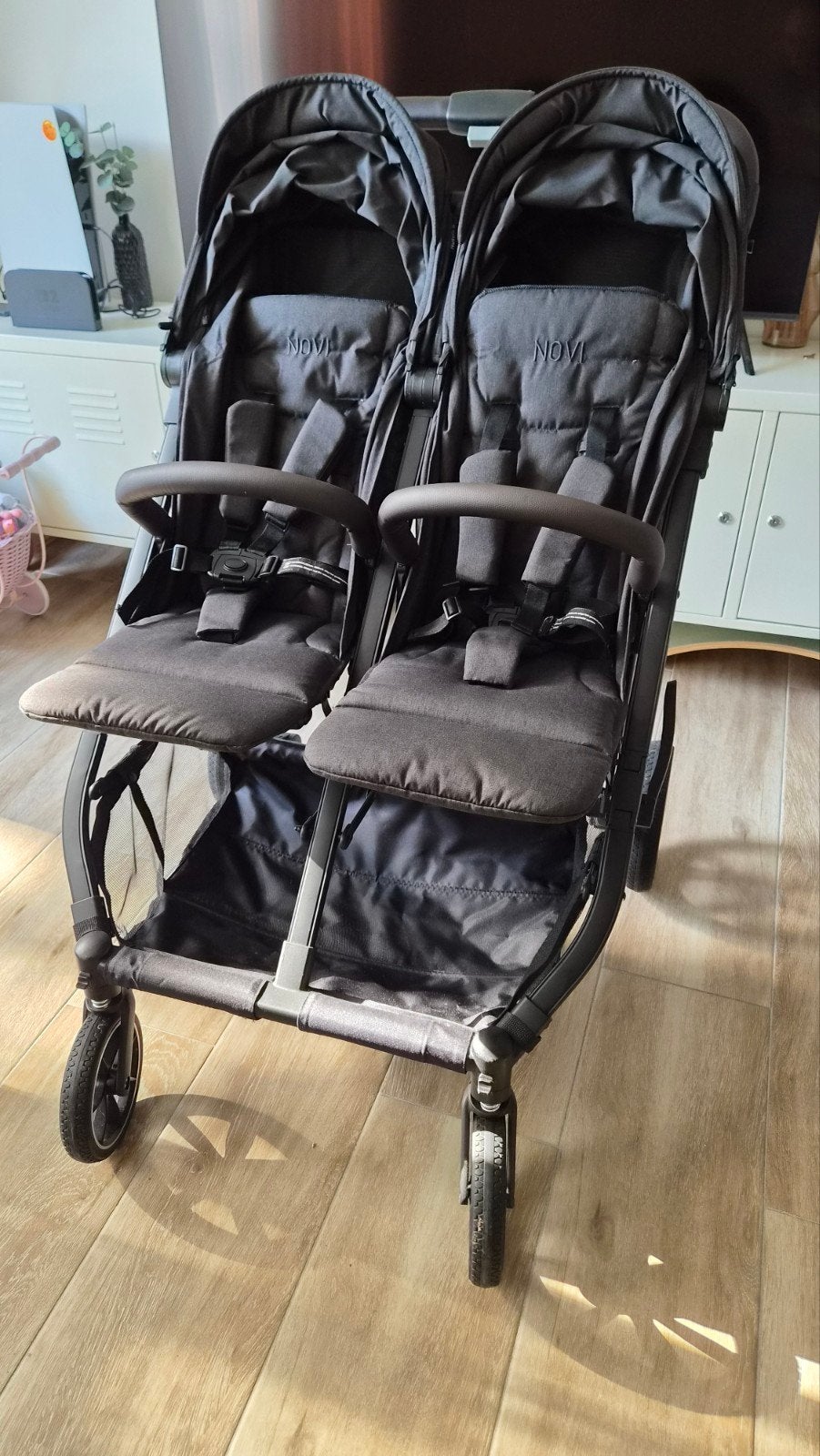 Novi Baby Duo Kinderwagen Zwart incl. Reiswieg & Regenhoes, Ophalen, Gebruikt, Kinderwagen of Buggy