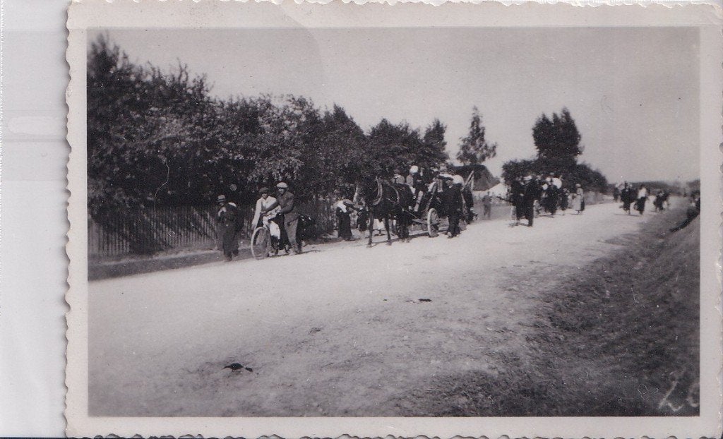 Originele WO2 Foto: "Polnische Flüchtlinge (Inval Polen 1939, Ophalen of Verzenden, Nederland, Foto of Poster