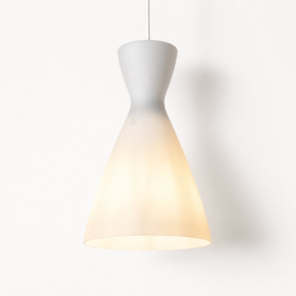 hanglamp diabolo wit opaal glas 50s 60s, Gebruikt, -, -, Vintage
