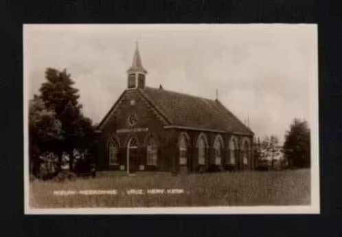 Nieuw-Weerdinge Vrijz. Herv. Kerk Fotokaart., Ophalen of Verzenden, Voor 1920, Ongelopen, Drenthe