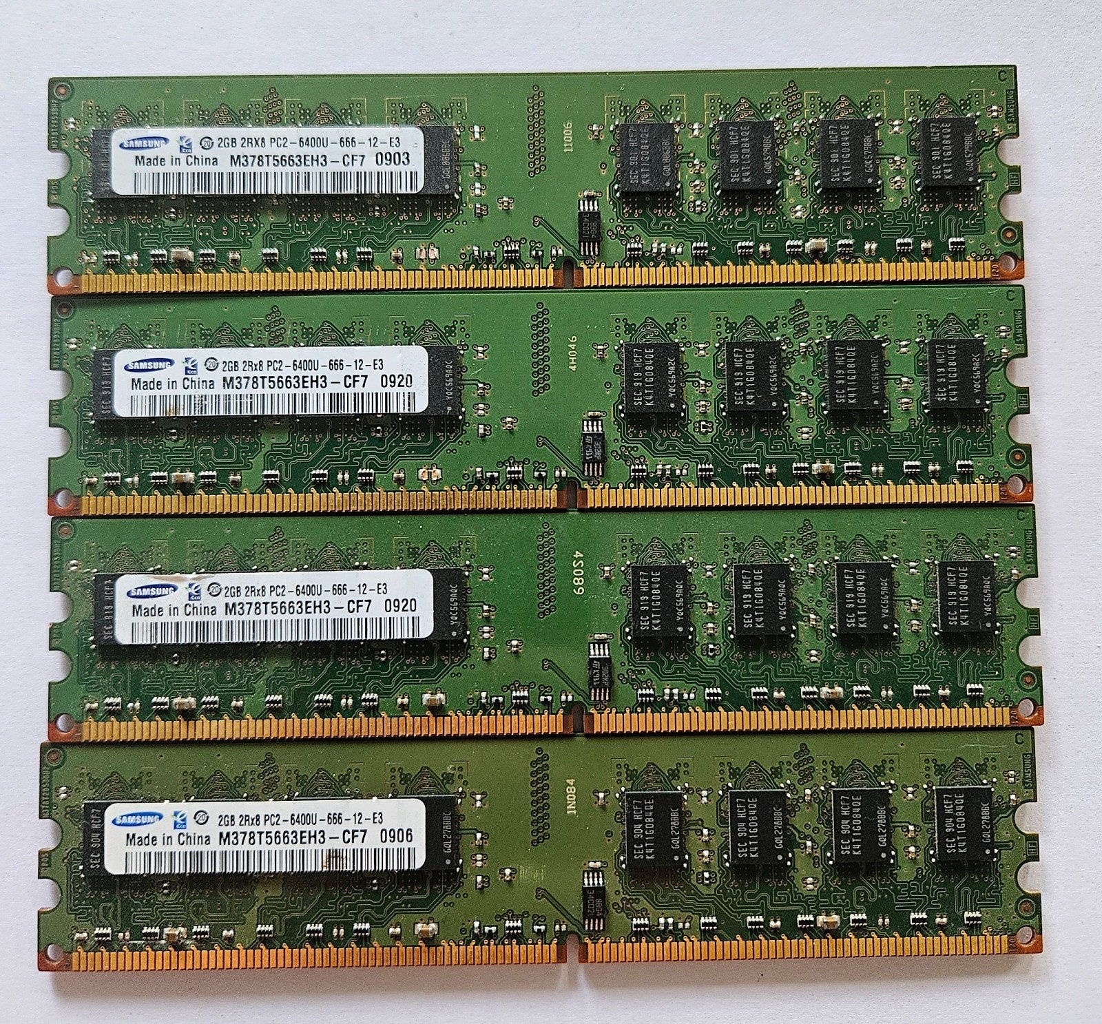 Samsung 8GB DDR2 RAM – 4x2GB, Computers en Software, RAM geheugen, Ophalen of Verzenden, DDR2, Desktop, 2 GB