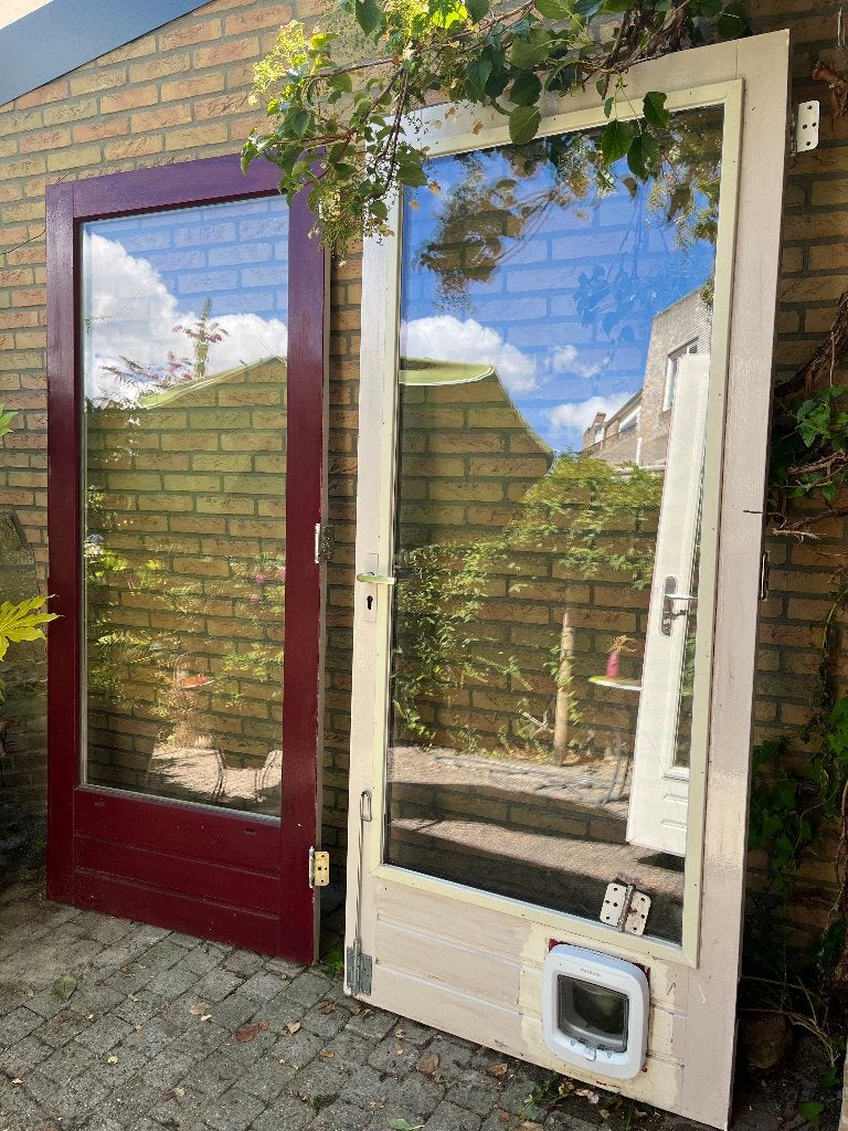 (tuin) deur HR++ glas, Ophalen, Gebruikt, Buitendeur, 200 tot 215 cm