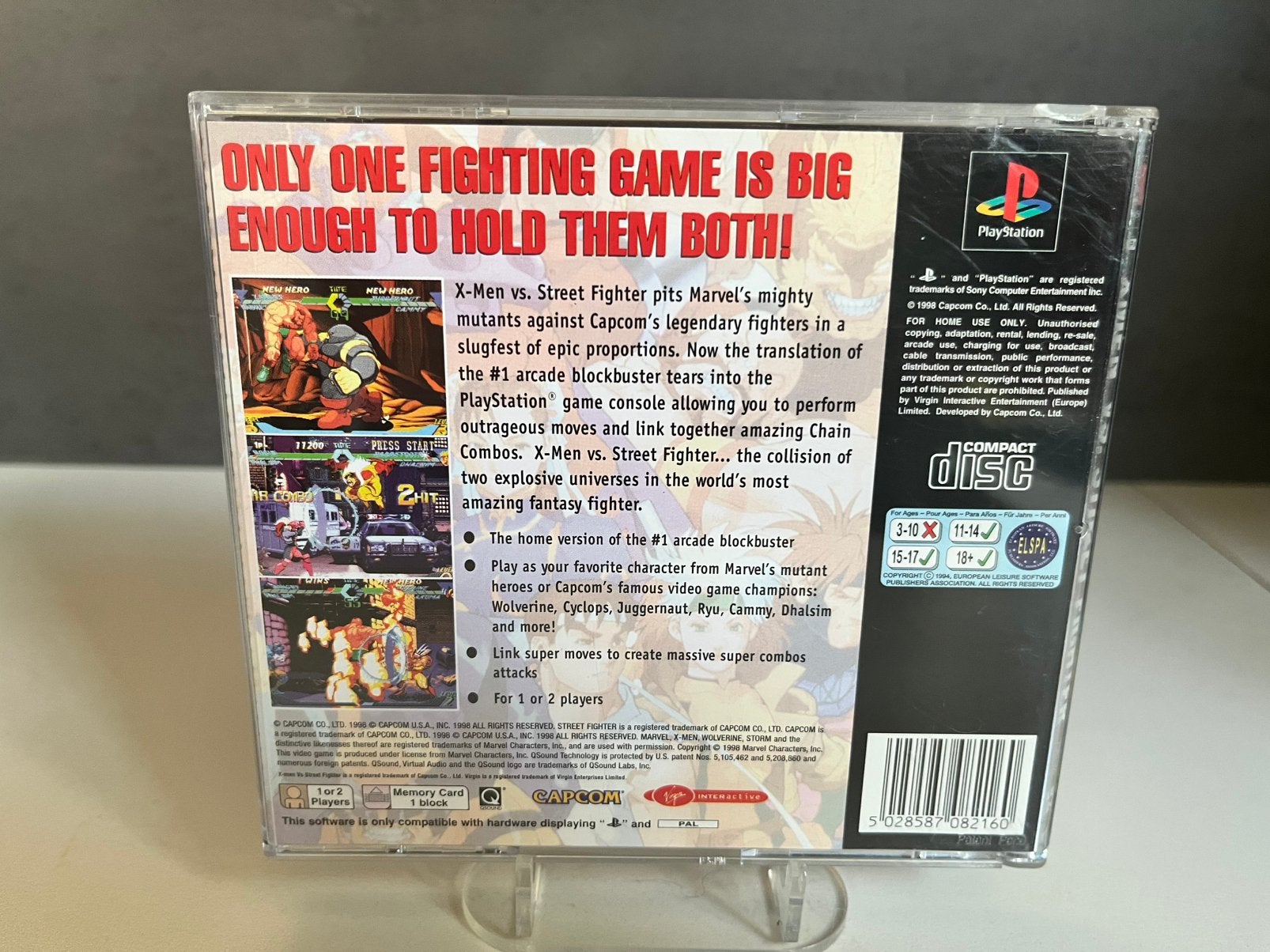 X-Men vs. Street Fighter PS1 - Nieuwstaat met boekje, O, Vechten, U, P