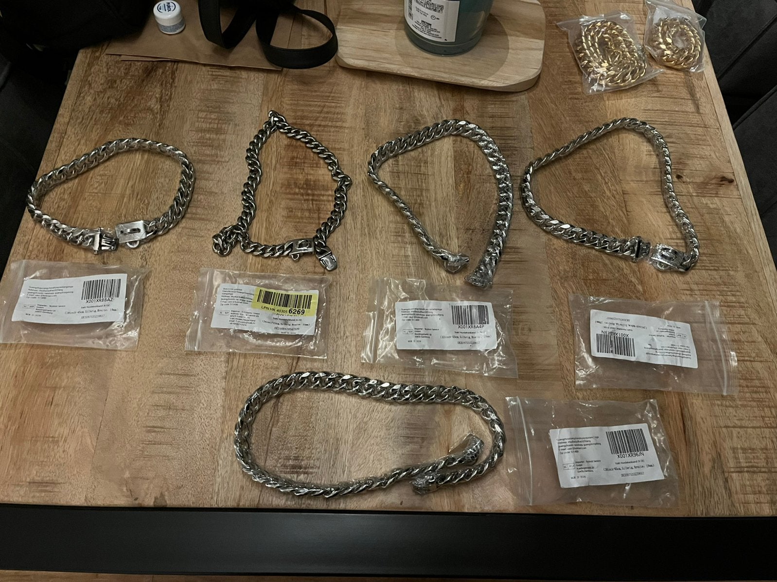 | Nieuw | Stalen honden kettingen | Zilver & goud |, Dieren en Toebehoren, Ophalen of Verzenden, Nieuw