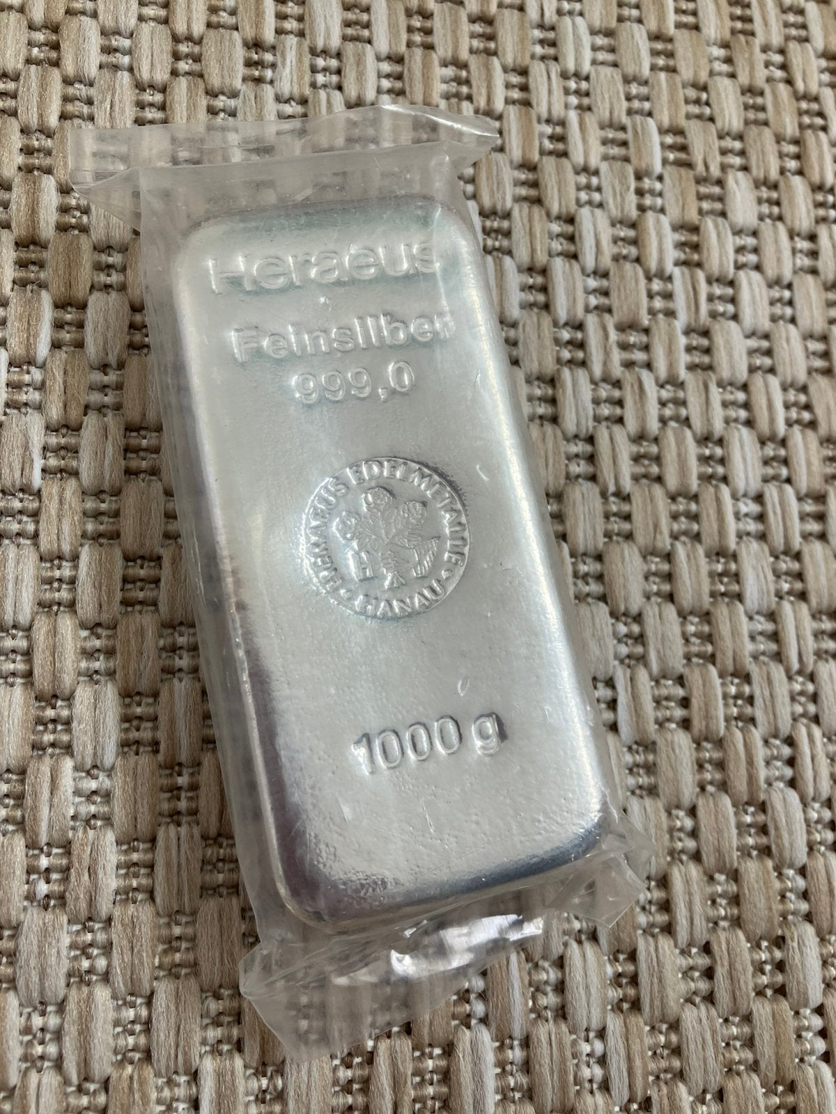 Heraeus zilverbaar 1kg, Ophalen of Verzenden, Zilver
