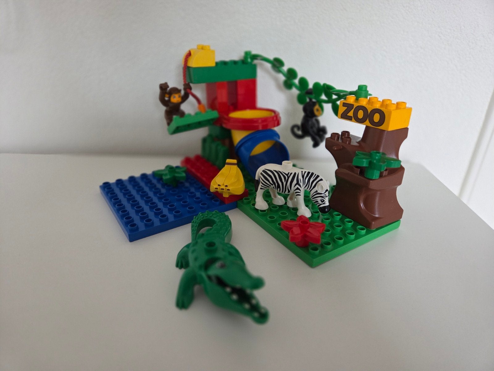 Nette set LEGO Dulpo 4961 speelse dierentuin, apen, krokodil, Compleet, Ophalen of Verzenden, Zo goed als nieuw, Duplo