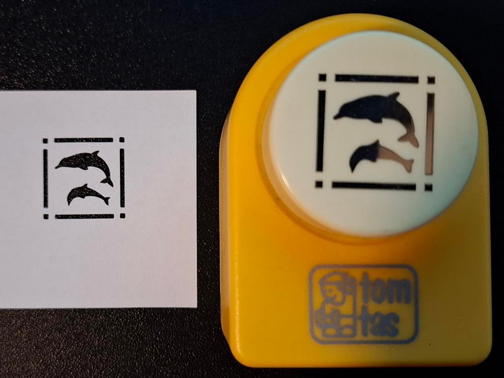 Leuke dolfijn pons voor knutselprojecten, Hobby en Vrije tijd, Geel, Ophalen of Verzenden, Zo goed als nieuw, Kunststof