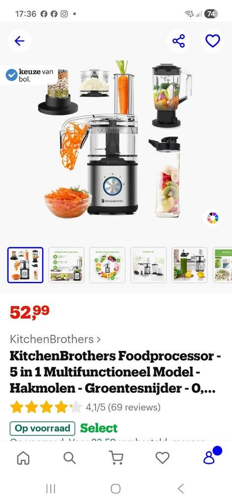 Kitchenbrother keukenmachine, Ophalen, Nieuw, Blender
