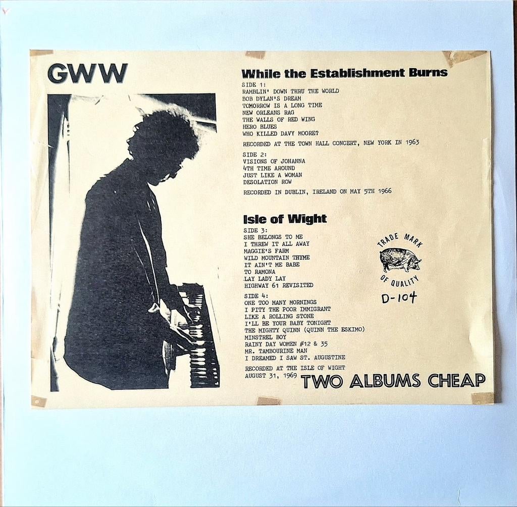 2-LP BOB DYLAN-While The Establishment Burns/Isle Of Wight, Ophalen of Verzenden, Gebruikt, 12 inch