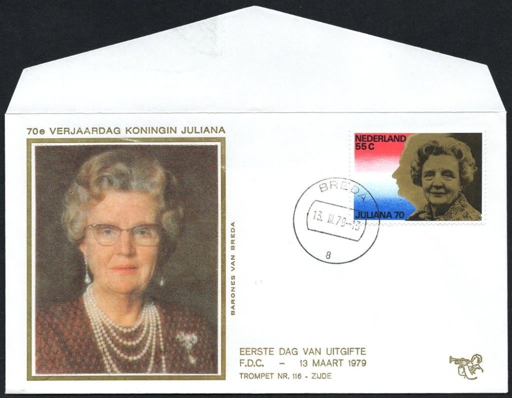 70e verjaardag Koningin Juliana 1979 (3), Postzegels en Munten, Brieven en Enveloppen | Nederland, Verzenden, Envelop
