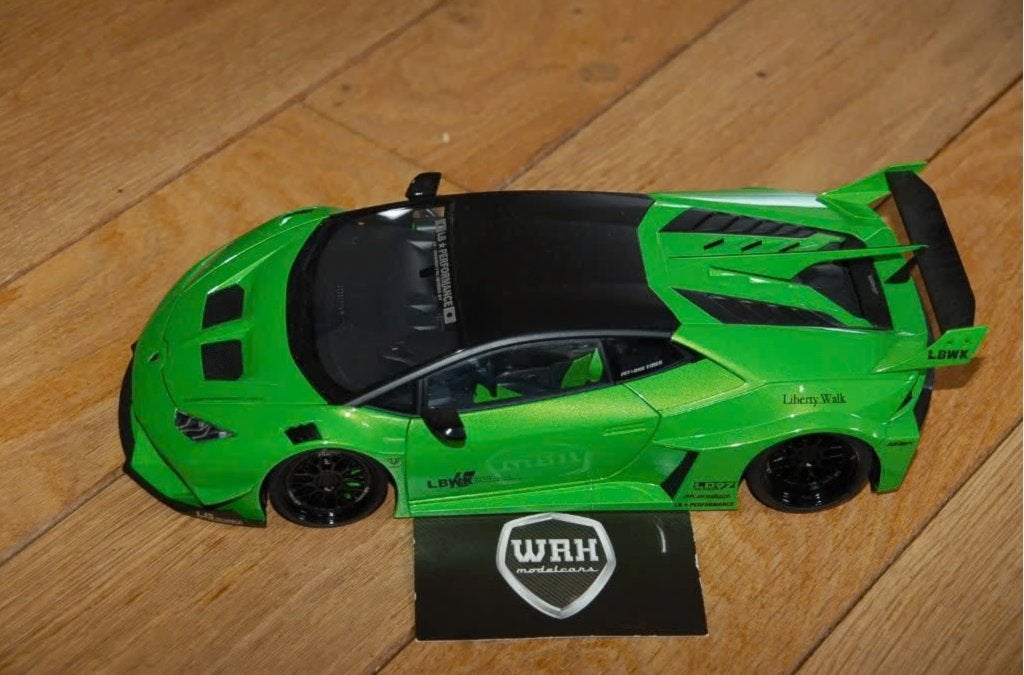 LAMBORGHINI HURACAN LIBERTY WALK GREEN Autoart 1:18 WRH, Verzenden, Zo goed als nieuw, Auto, Autoart