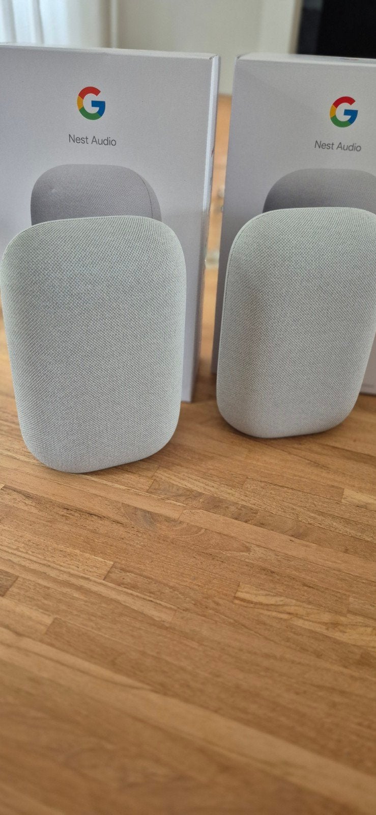 2x Google Nest Audio speakers - Rookvrij huis, Slimme speaker, Google, Bluetooth, Ophalen of Verzenden