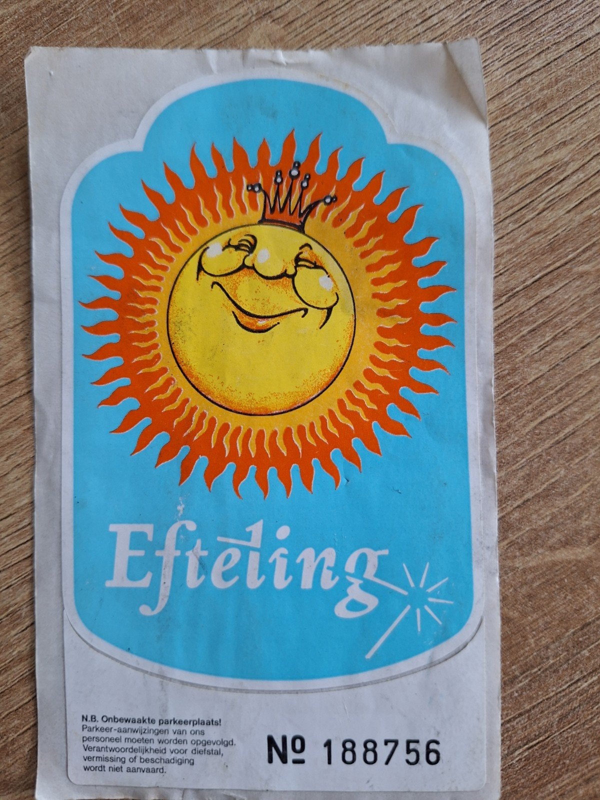 efteling sticker, Ophalen of Verzenden, Gebruikt, Sticker