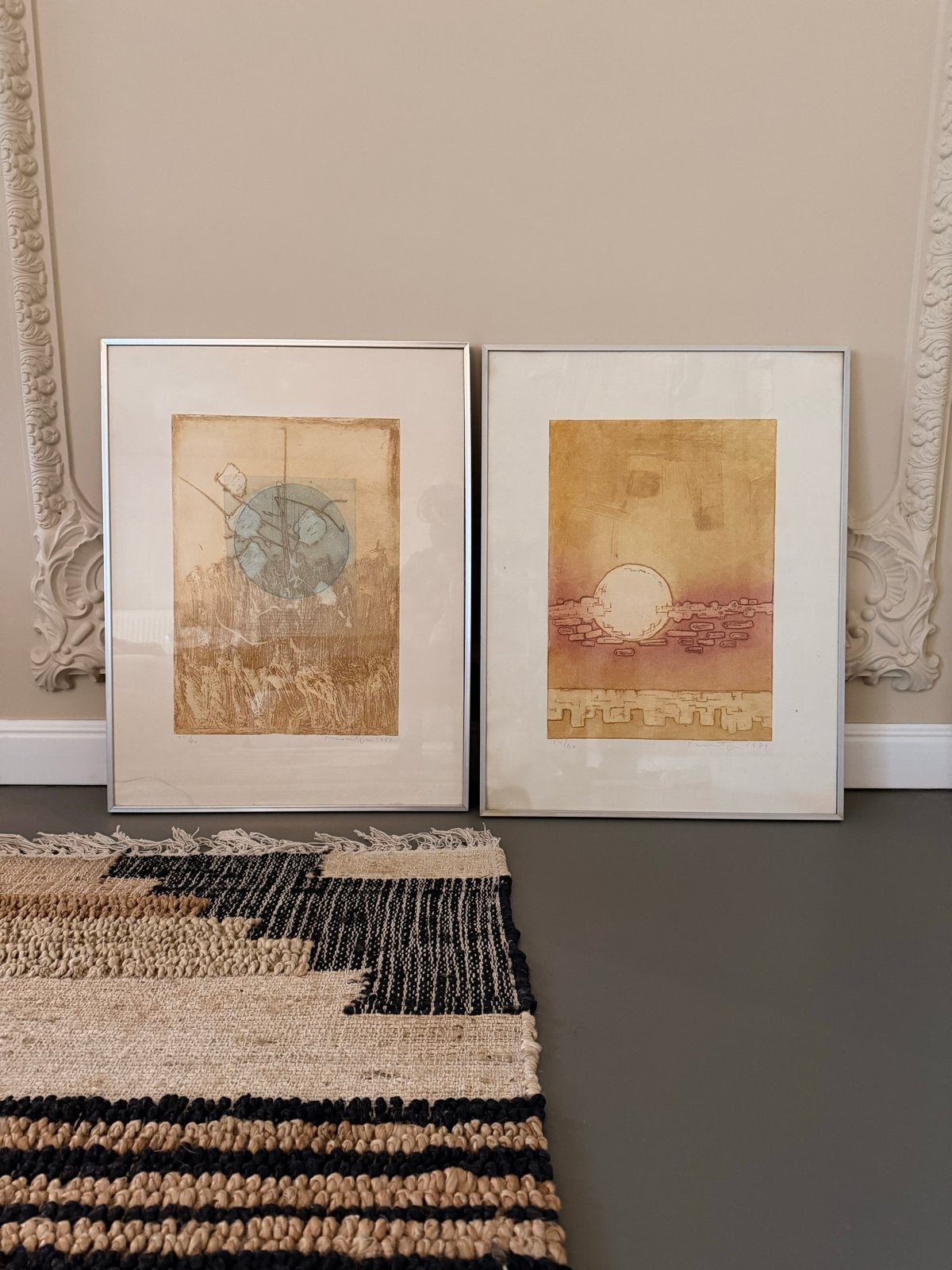 Twee kleurenetsen van Jan Montijn, ingelijst, beperkte oplag, Antiek en Kunst, Ophalen of Verzenden, Ets, Ingelijst, 1950 - 1999
