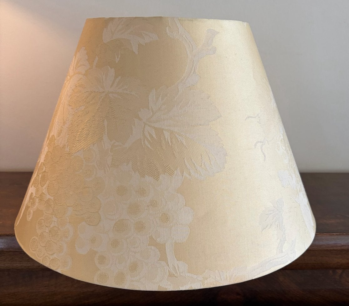 Vintage Mulberry lampenkap, champagne, druivenrankmotief, Ophalen of Verzenden, Gebruikt, Rond