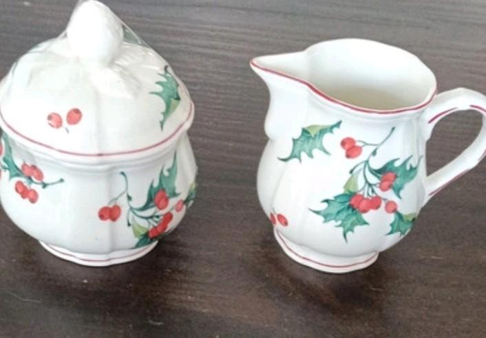 Villeroy & Boch suikerpot met deksel en melkkannetje, Overige typen, Ophalen of Verzenden, Zo goed als nieuw, Overige stijlen