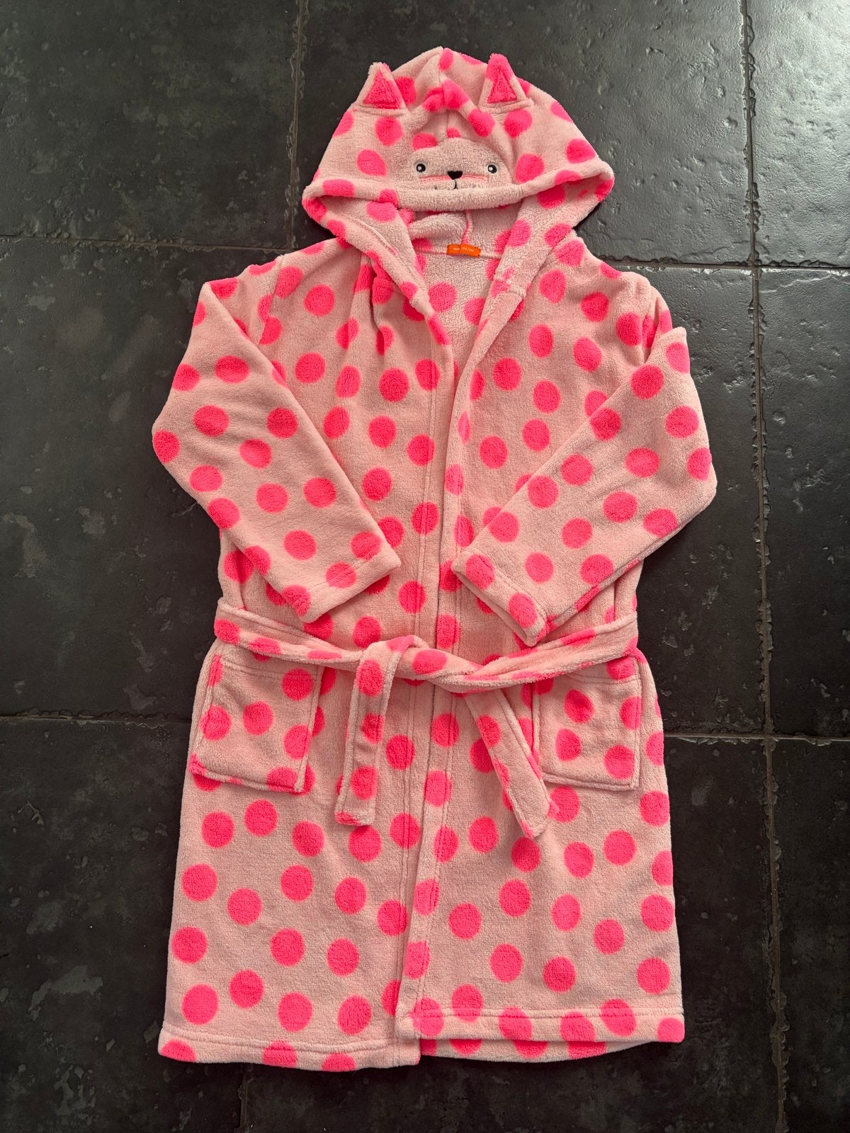 Hema badjas ochtendjas roze kattenoortjes maat 134/140, Ophalen of Verzenden, Gebruikt, Meisje