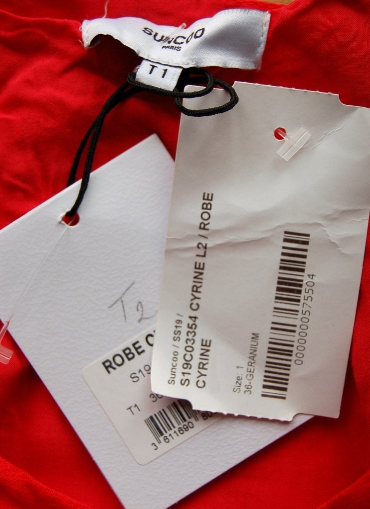 Nieuwe Suncoo Paris jurk, Cyrine, rood, Mt. S, Verzenden, Nieuw, Suncoo, Maat 36 (S)