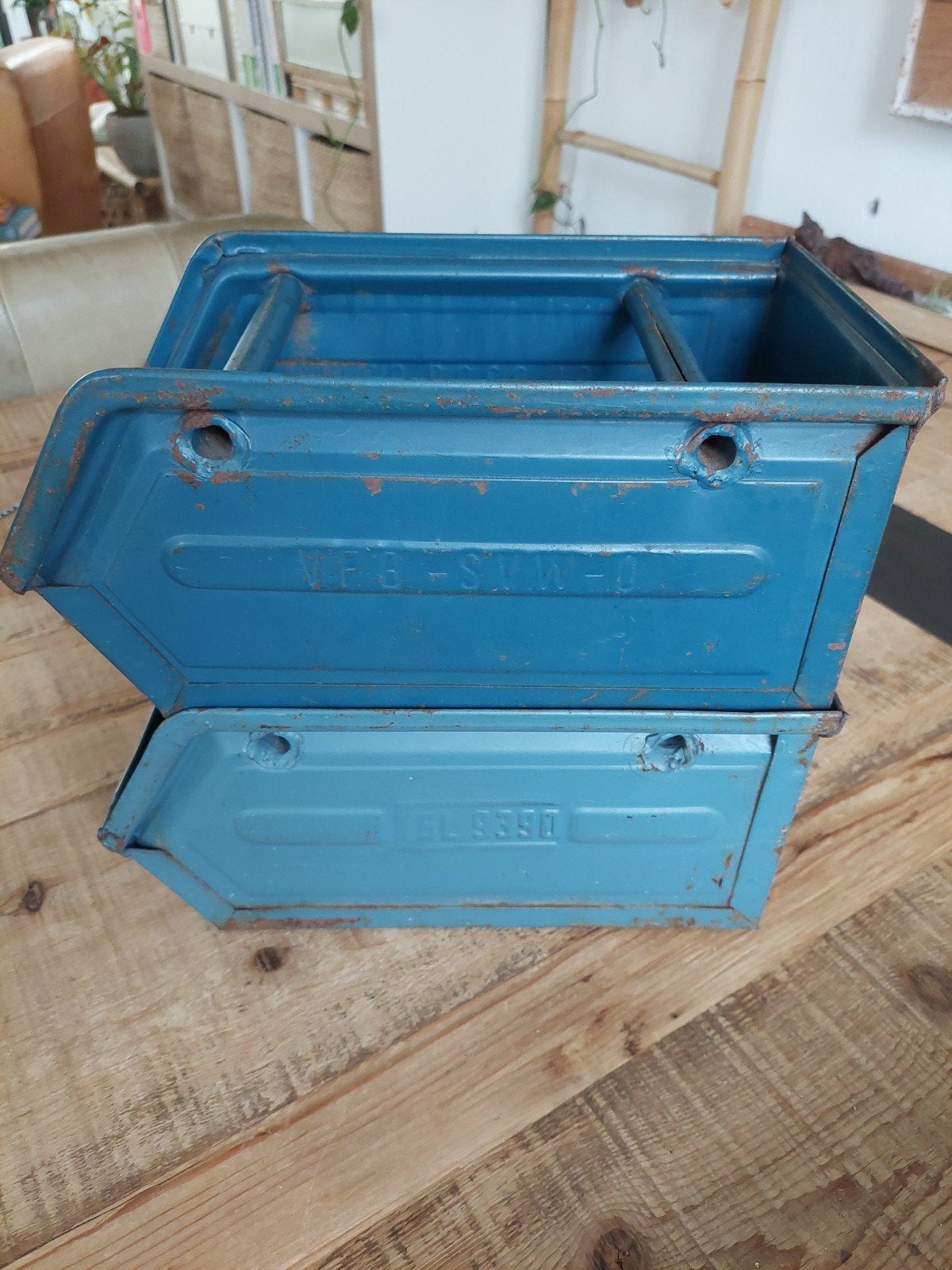 Vintage Industriële Stapelbakken - Set van 2, Ophalen of Verzenden