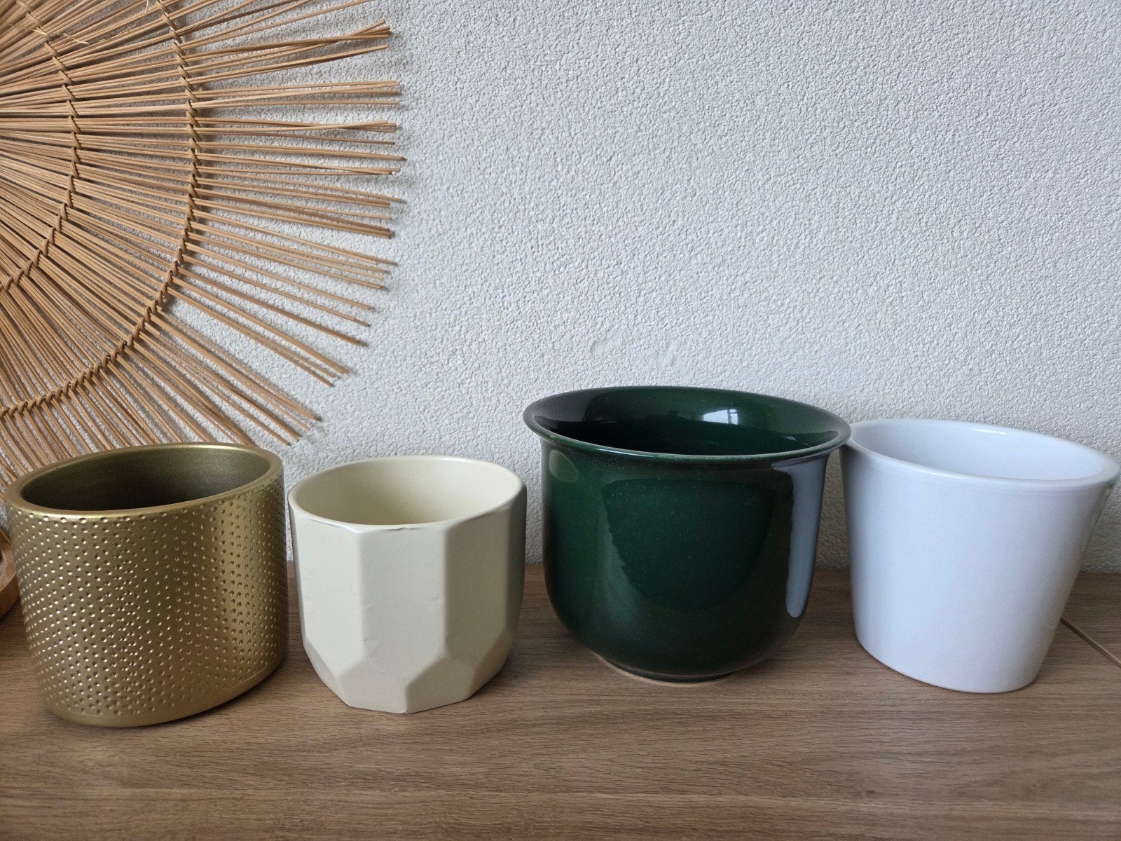 diverse bloempotten, Ophalen, Gebruikt, Rond, Binnen