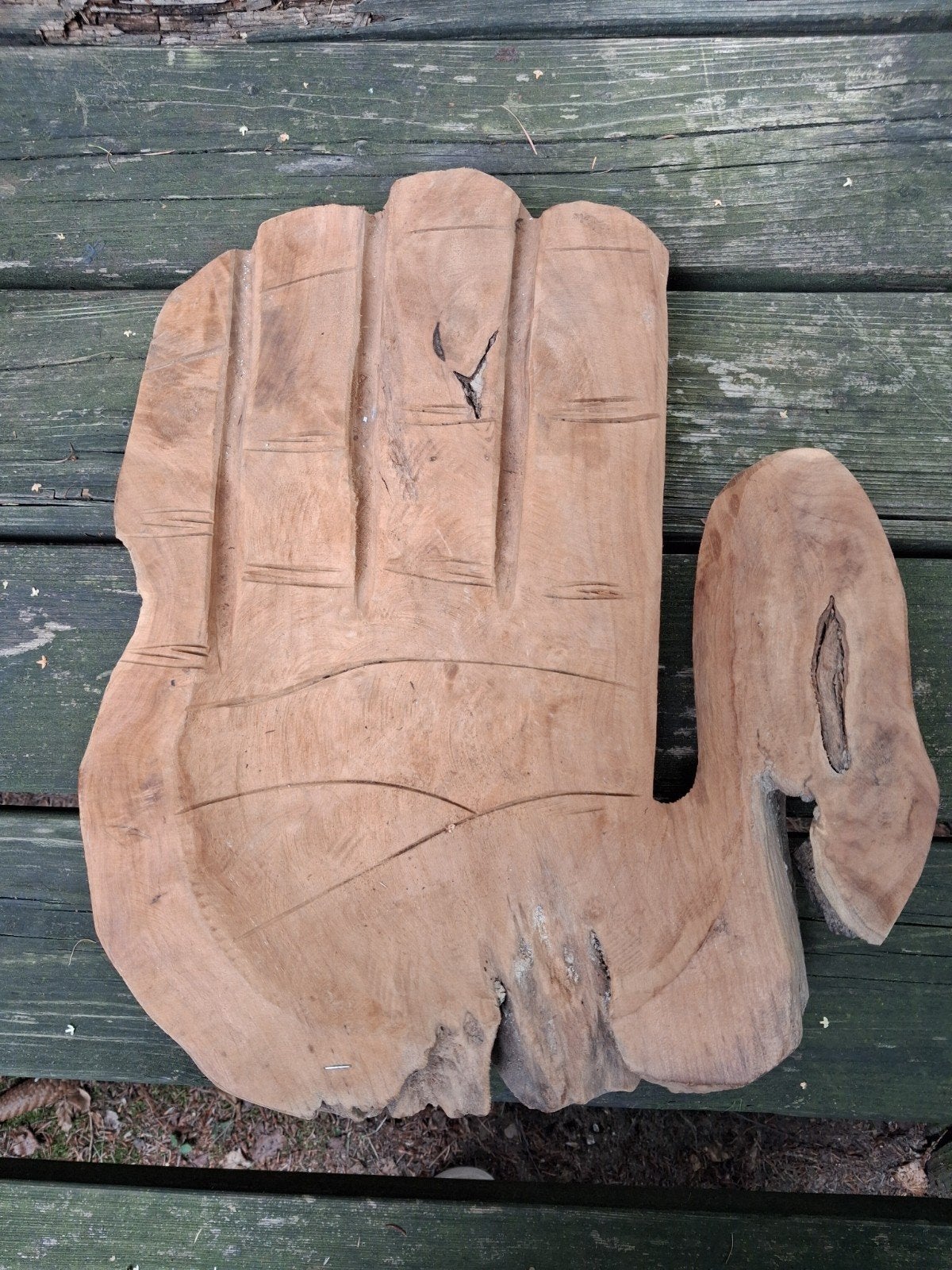Grote Teakhouten "Hand" schaal, vide poche, Ophalen of Verzenden