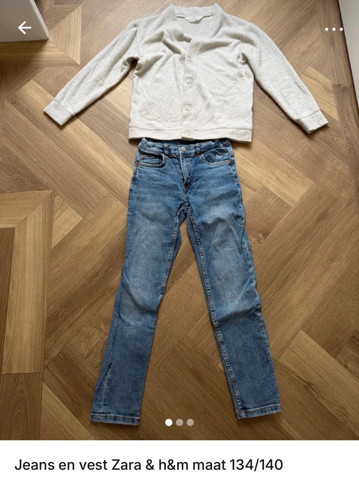 Jeans en vest Zara & H&M maat 134/140, Kinderen en Baby's, Kinderkleding | Maat 134, Ophalen of Verzenden, Zo goed als nieuw, Jongen of Meisje