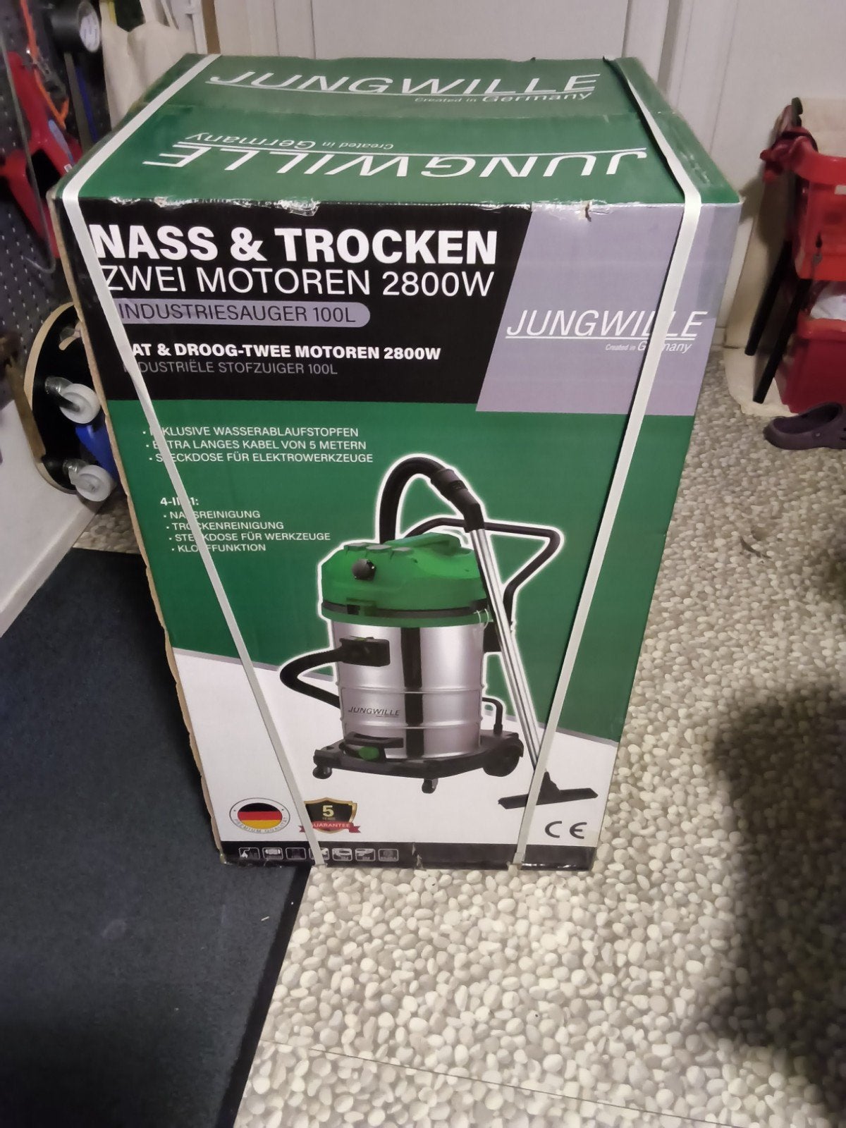 Jungwille Nat & Droog Industriële Stofzuiger 2800W 100L, Witgoed en Apparatuur, Ophalen, Nieuw, Industriële stofzuiger, 2000 watt of meer